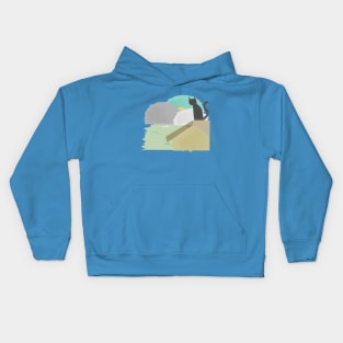 Sunrise cat Kids Hoodie